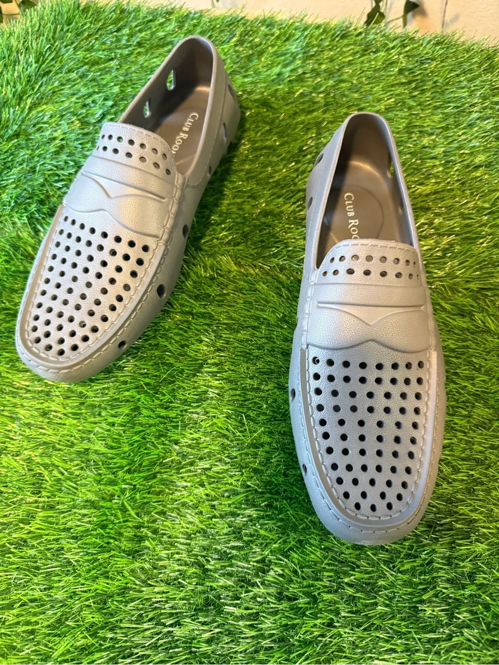 Charter Club Men’s Perforated Slip-On Loafers - Gray